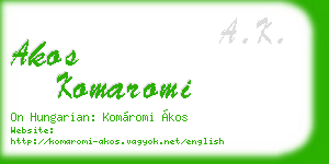 akos komaromi business card